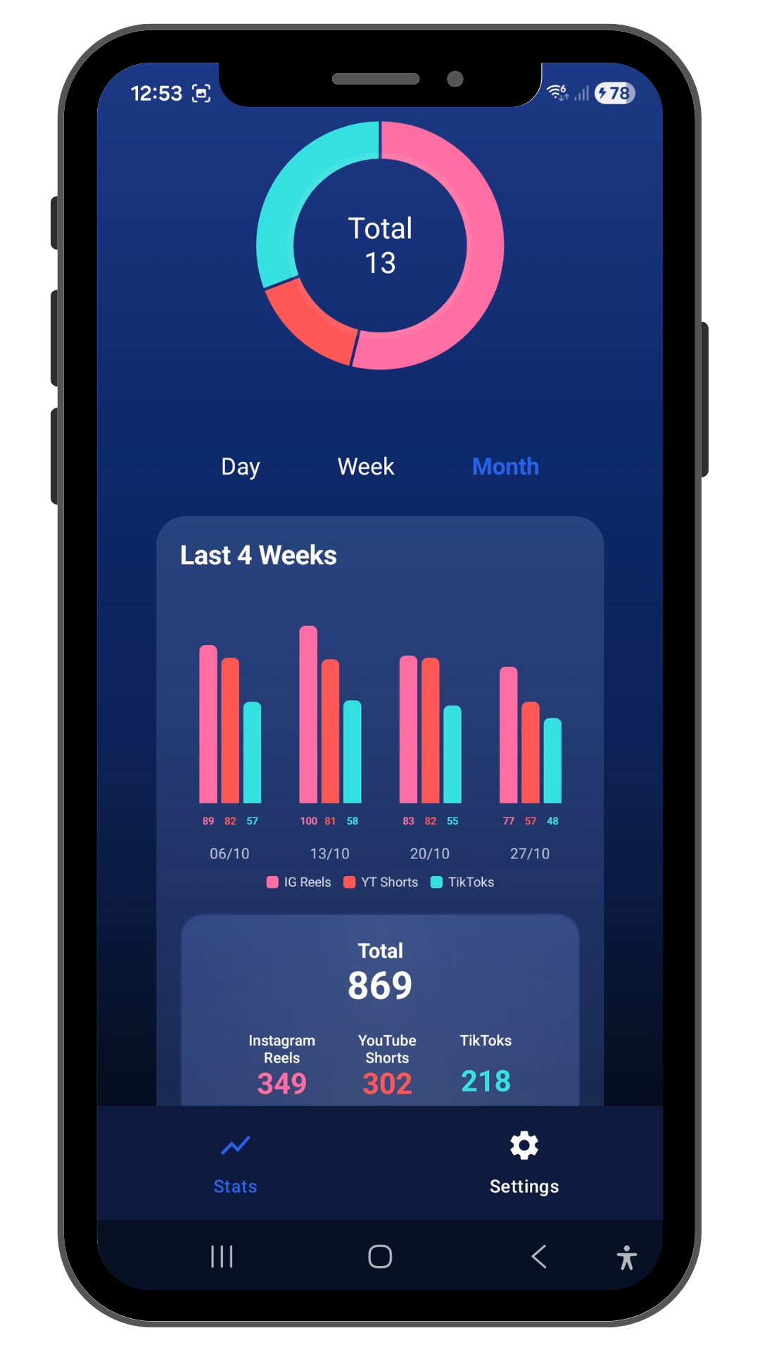 ReelCounter Welcome Screen